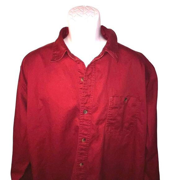 C.E. Schmidt WorkWear Men’s XL Button Down 100% Cotton Heavy Duty Burgundy - Picture 2 of 9